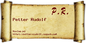 Petter Rudolf névjegykártya
